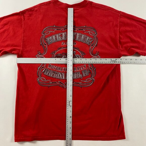 2009 Daytona Beach Bike Week T Shirt Men's Large Red Cotton Motorcycle Biker - Picture 6 of 9
